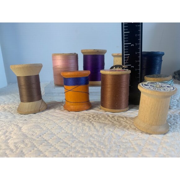 Wood Spools Set of 9 #44 - Picture 5 of 10